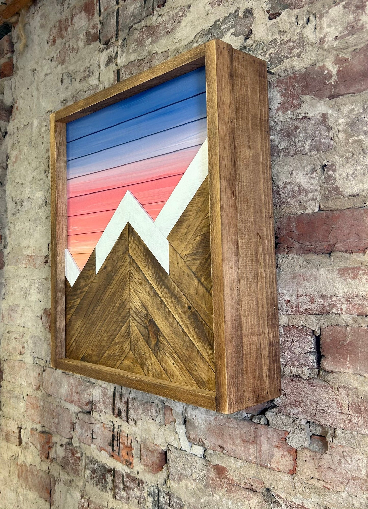 Rustic Mountain Cabinet 17”x20”or 24”x18”- (Single Door) Sunset Mountain Art - Bathroom Cabinet-Liquor Cabinet - Rustic Cabinet - Medicine