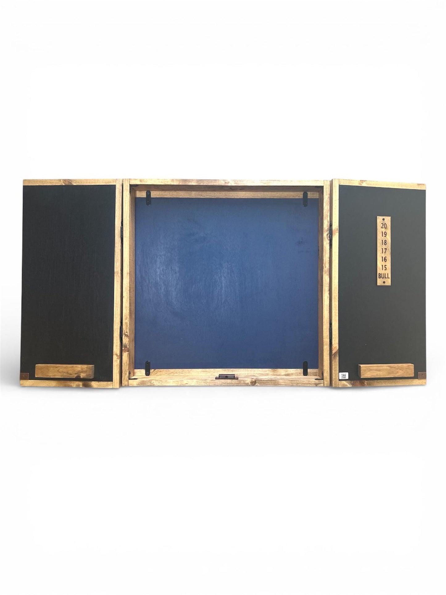 Electronic Dartboard Cabinet - America Flag w/ Mountains - USA Flag- Rustic Cabinet - 33” x 26” - Game Room / Man Cave Art - Flag Decor