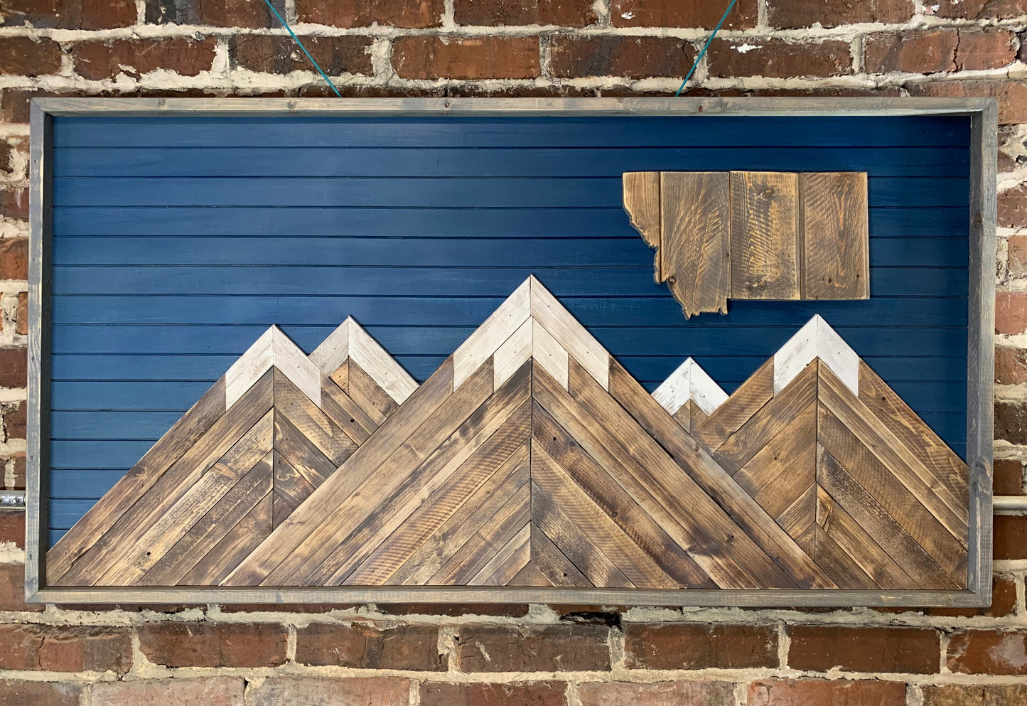 Rustic State Design Wood Mountain Art - Mountain Wood Wall Decor - Rustic Decor - Rustic Artwork - Rustic Mountain Wall Art