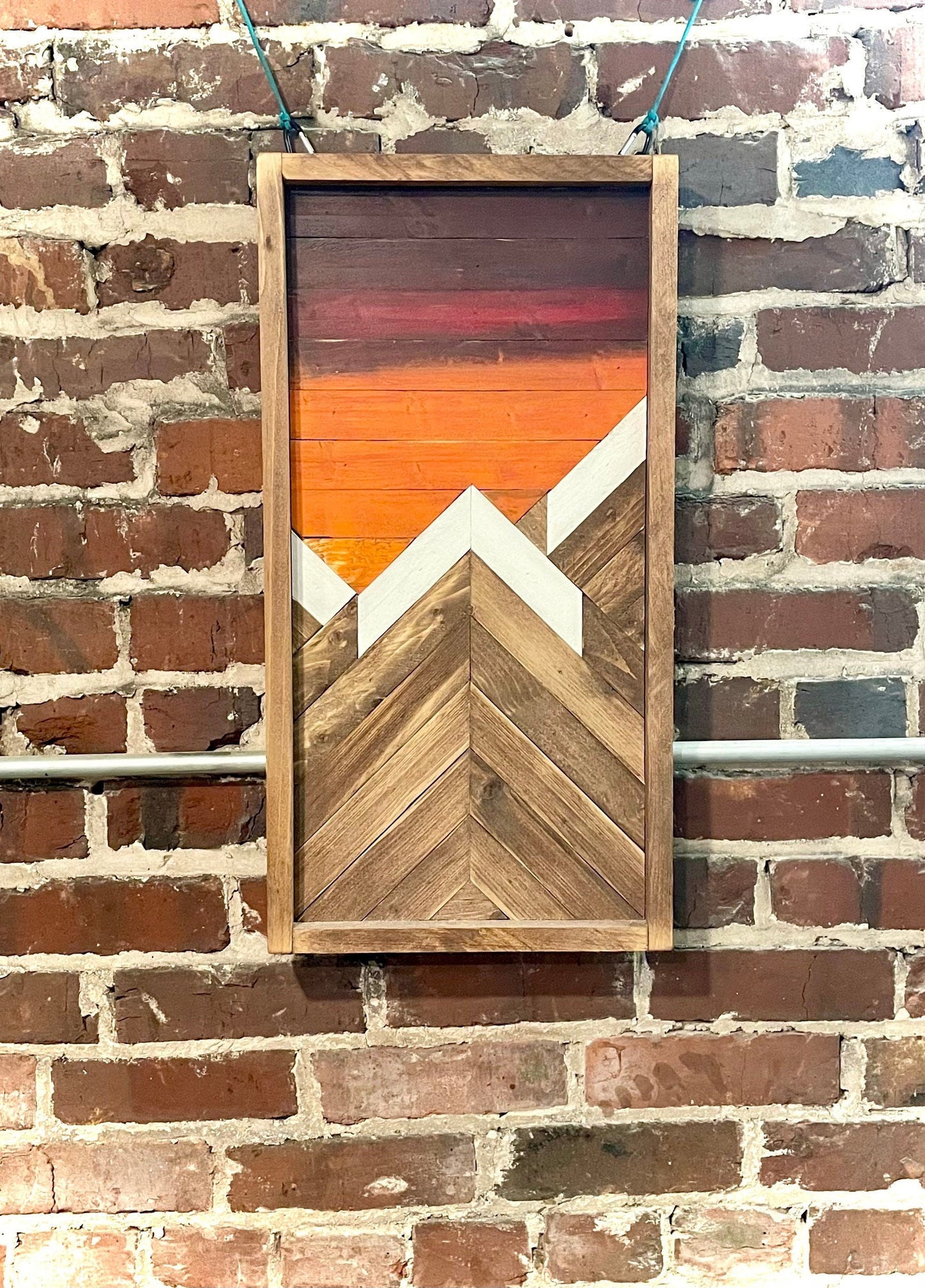 Orange Sunset Portrait - 24" x 12" - Rustic Mountain Art