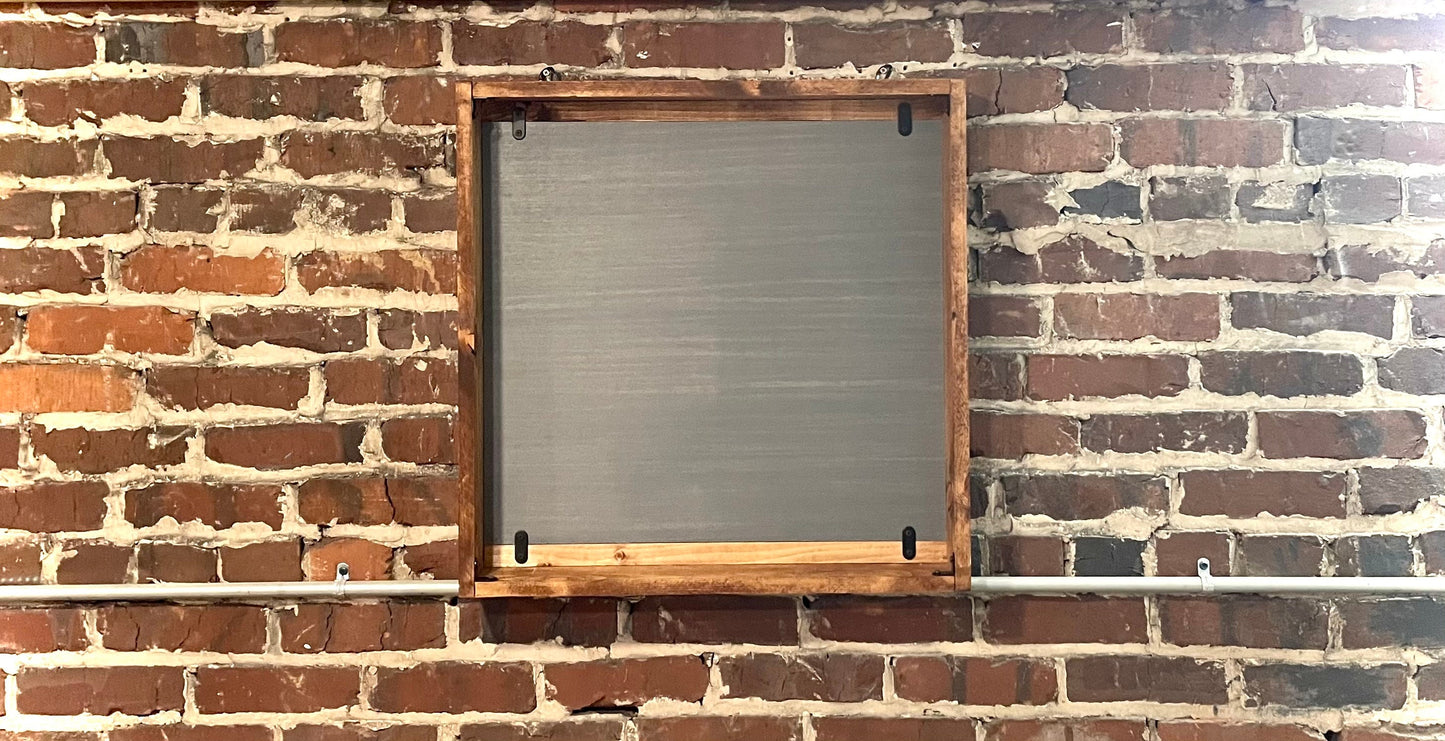 Gray Open Rustic Dartboard Cabinet - 24”x24” - Rustic Cabinet - Game Room / Man Cave Art - Wall Decor - Cabinet
