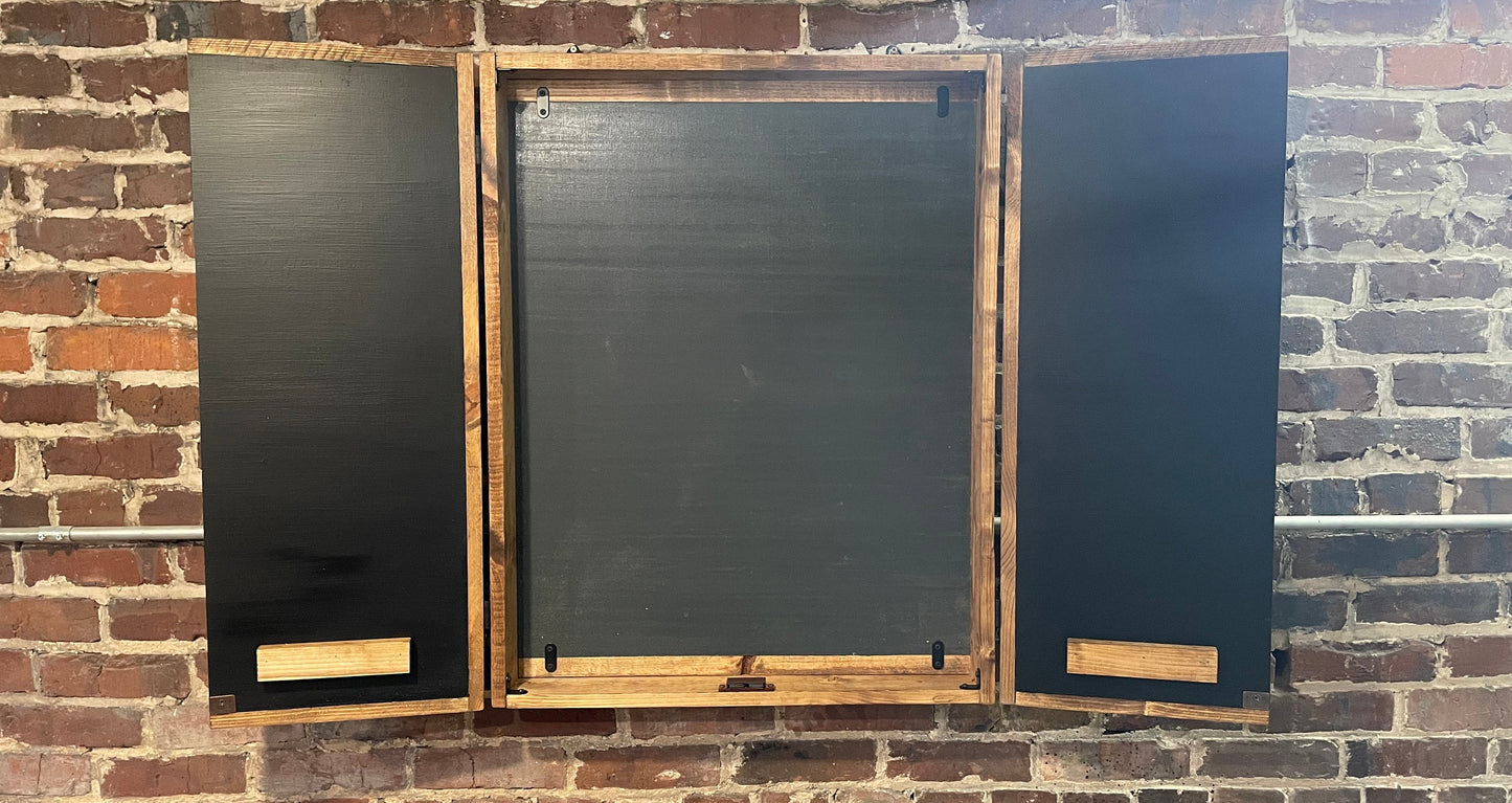 Rustic Carbon Gray Electronic Dartboard Cabinet - Rustic Carbon Gray Mountain Art 33”x26” - -Rustic Cabinet - Game Room / Man Cave Art