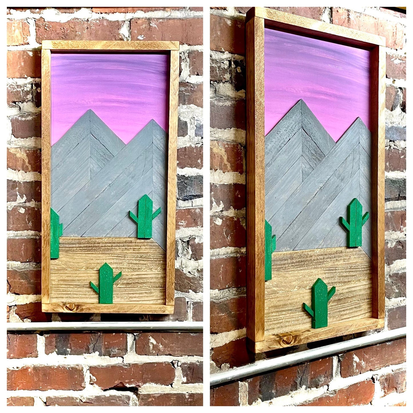 Rustic Desert Sunset - 24" x 12" - Rustic Mountain Art - Rustic Decor