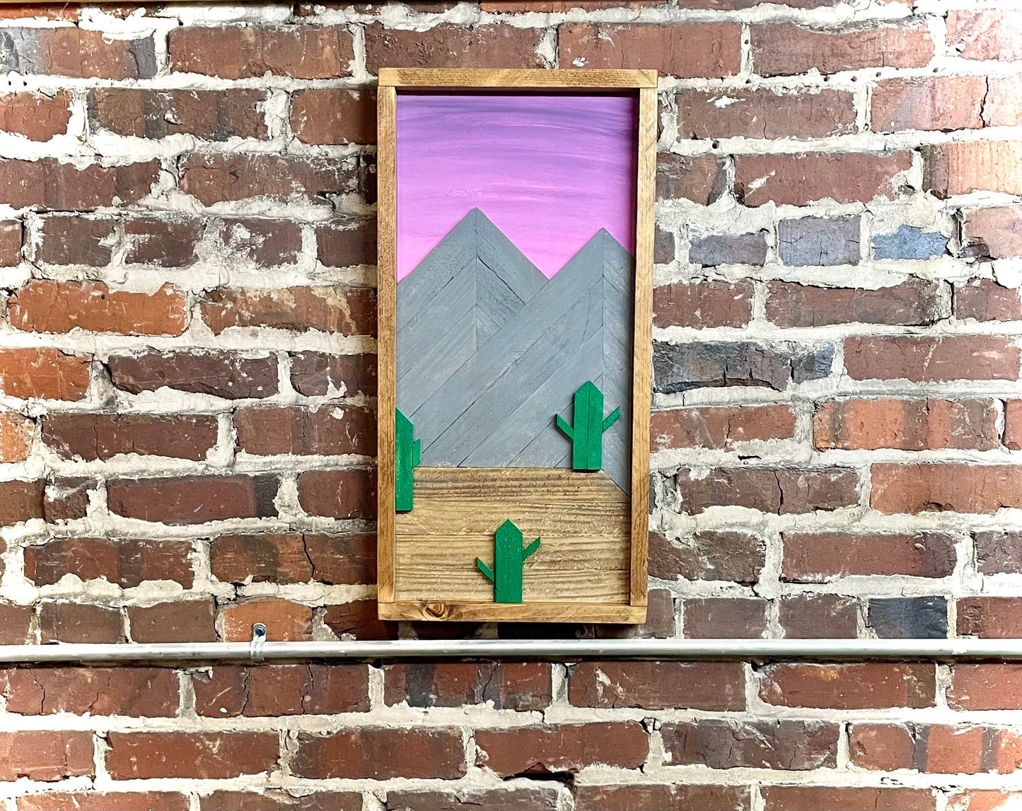 Rustic Desert Sunset - 24" x 12" - Rustic Mountain Art - Rustic Decor
