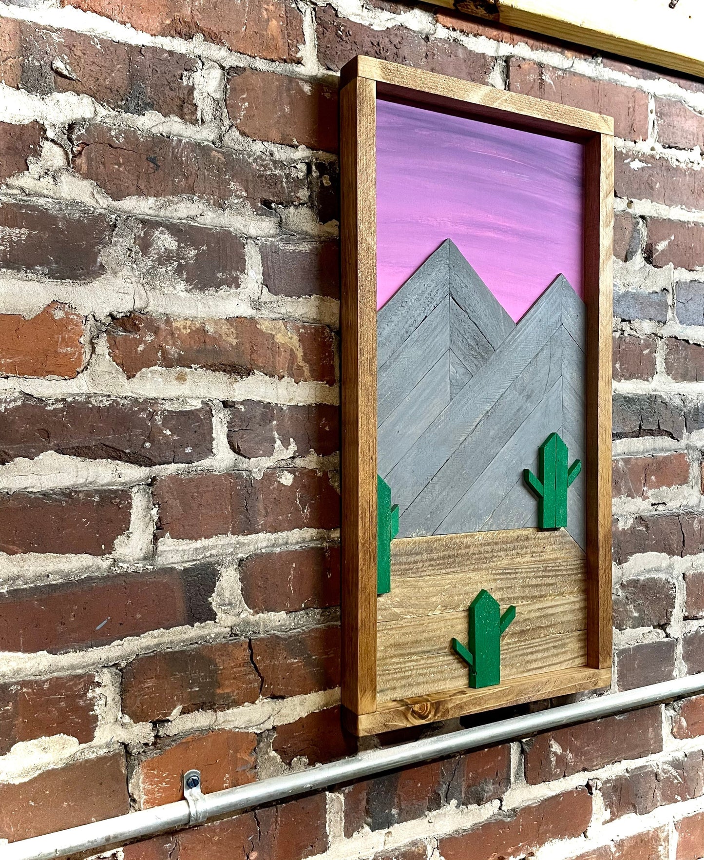 Rustic Desert Sunset - 24" x 12" - Rustic Mountain Art - Rustic Decor
