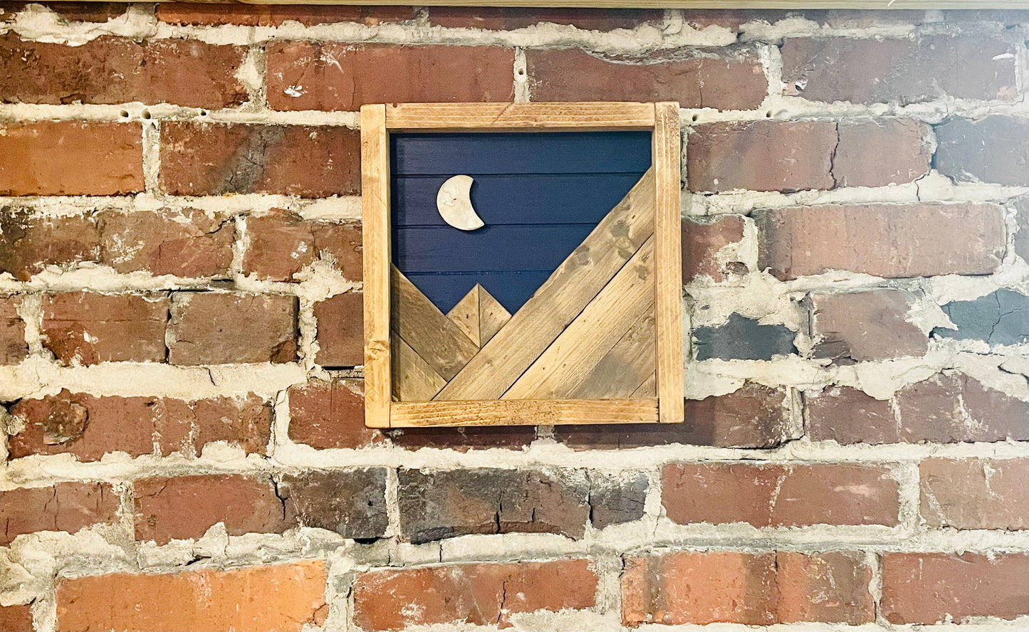 Night Sky - Rustic Mountain Wood Wall Art - 10"x10"- Wall Decor