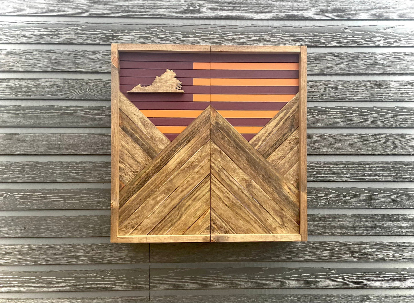 Rustic Dartboard Cabinet - Rustic Virginia Tech Flag - Rustic Cabinet - 24”x24” - Game Room / Man Cave Art - Wall Décor