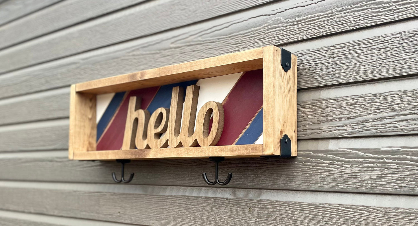 Towel/Coat/Key Rack- Rustic Towel Rack - Rustic Decor - Rustic Key Holder- Entry Organizer -Handmade Coat Organizer-Wall Mount Coat Hanger