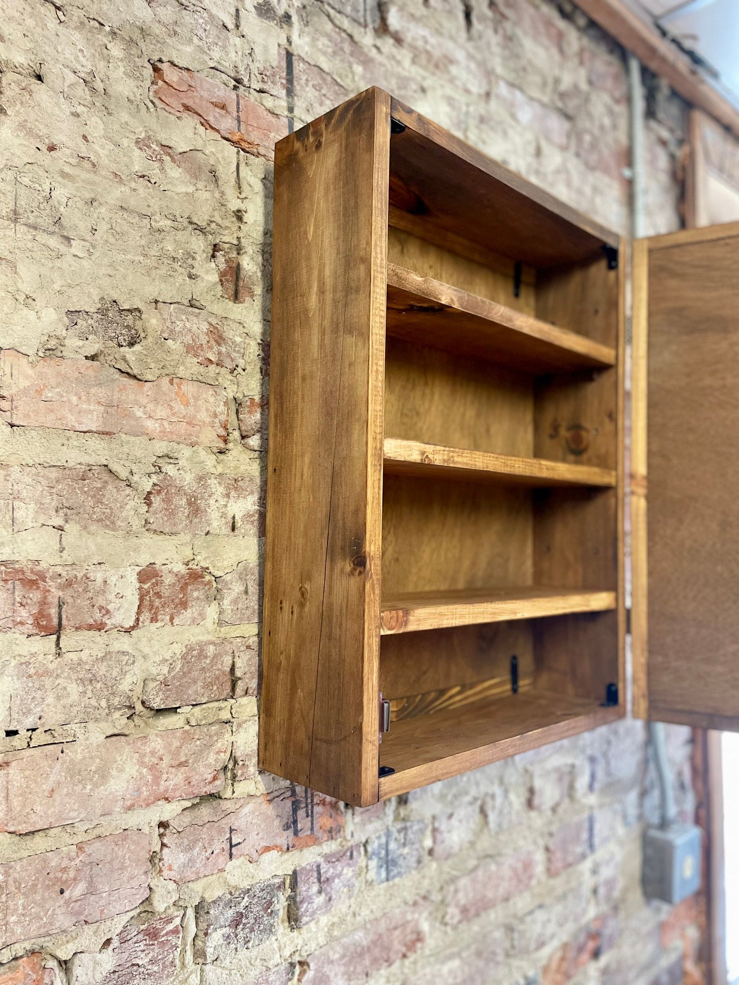 Rustic Mountain Cabinet 17”x20”or 24”x18”- (Single Door) Sunset Mountain Art - Bathroom Cabinet-Liquor Cabinet - Rustic Cabinet - Medicine