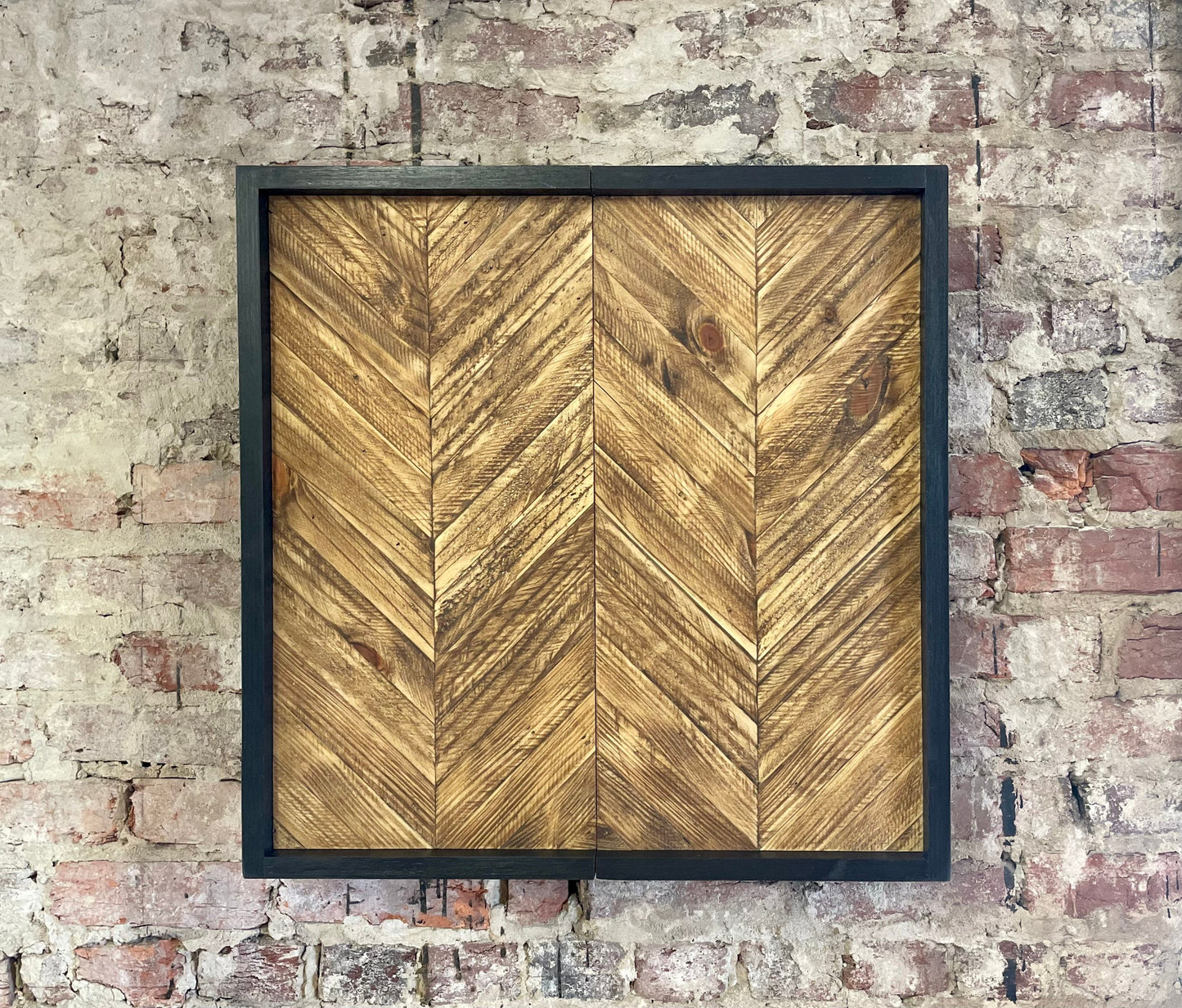 Rustic Dartboard Cabinet 24”x24” - Rustic Chevron Design- Rustic Cabinet - Gameroom Art - Wall Decor - Modern art - Modern dartboard cabinet