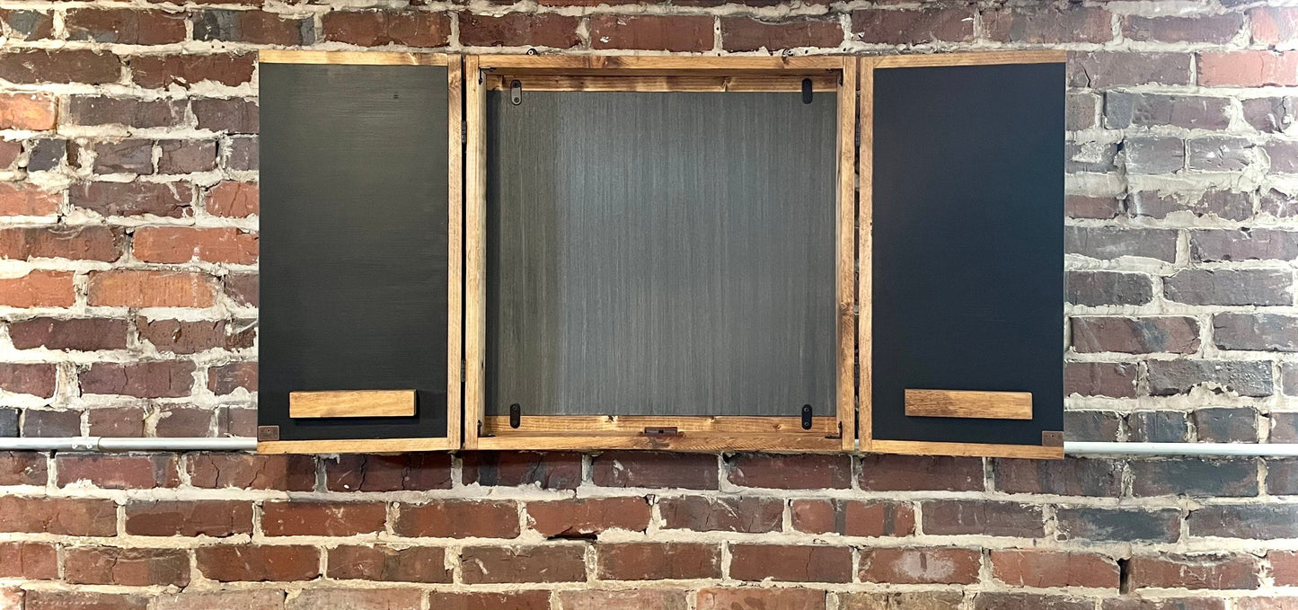 Rustic Dartboard Cabinet-Rustic Orange Sky w/ Trees Mountain Art  24”x24” - Rustic Cabinet - Game Room / Man Cave Art - Wall Decor - Cabinet