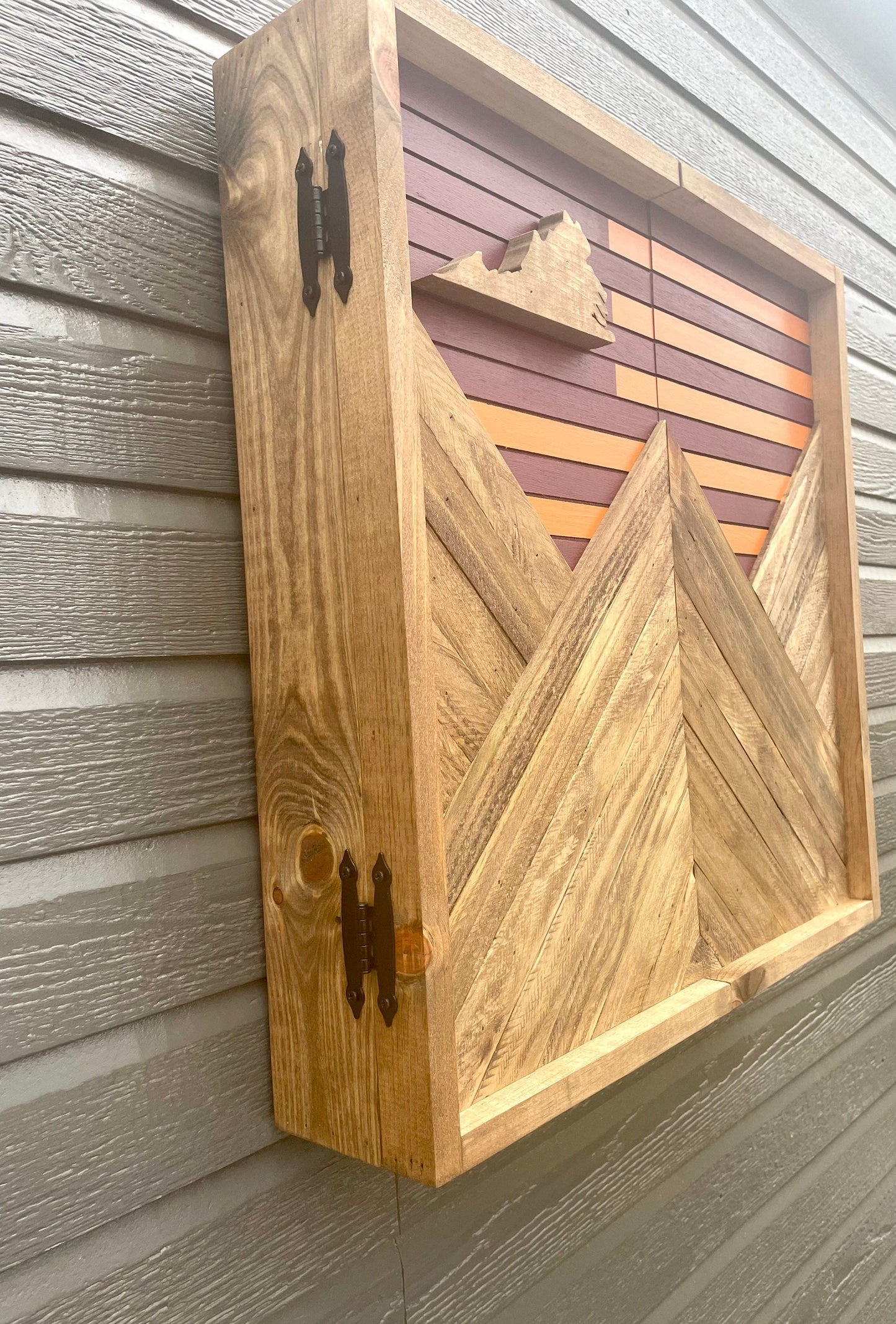 Rustic Dartboard Cabinet - Rustic Virginia Tech Flag - Rustic Cabinet - 24”x24” - Game Room / Man Cave Art - Wall Décor