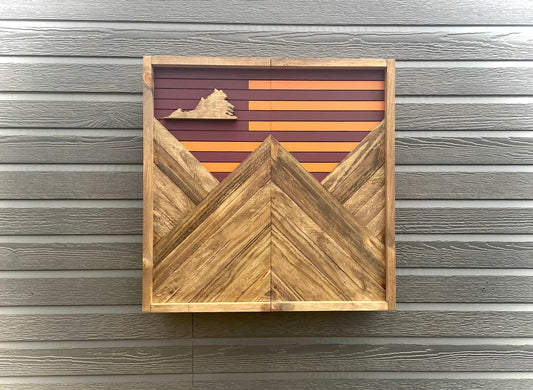 Rustic Dartboard Cabinet - Rustic Virginia Tech Flag - Rustic Cabinet - 24”x24” - Game Room / Man Cave Art - Wall Décor