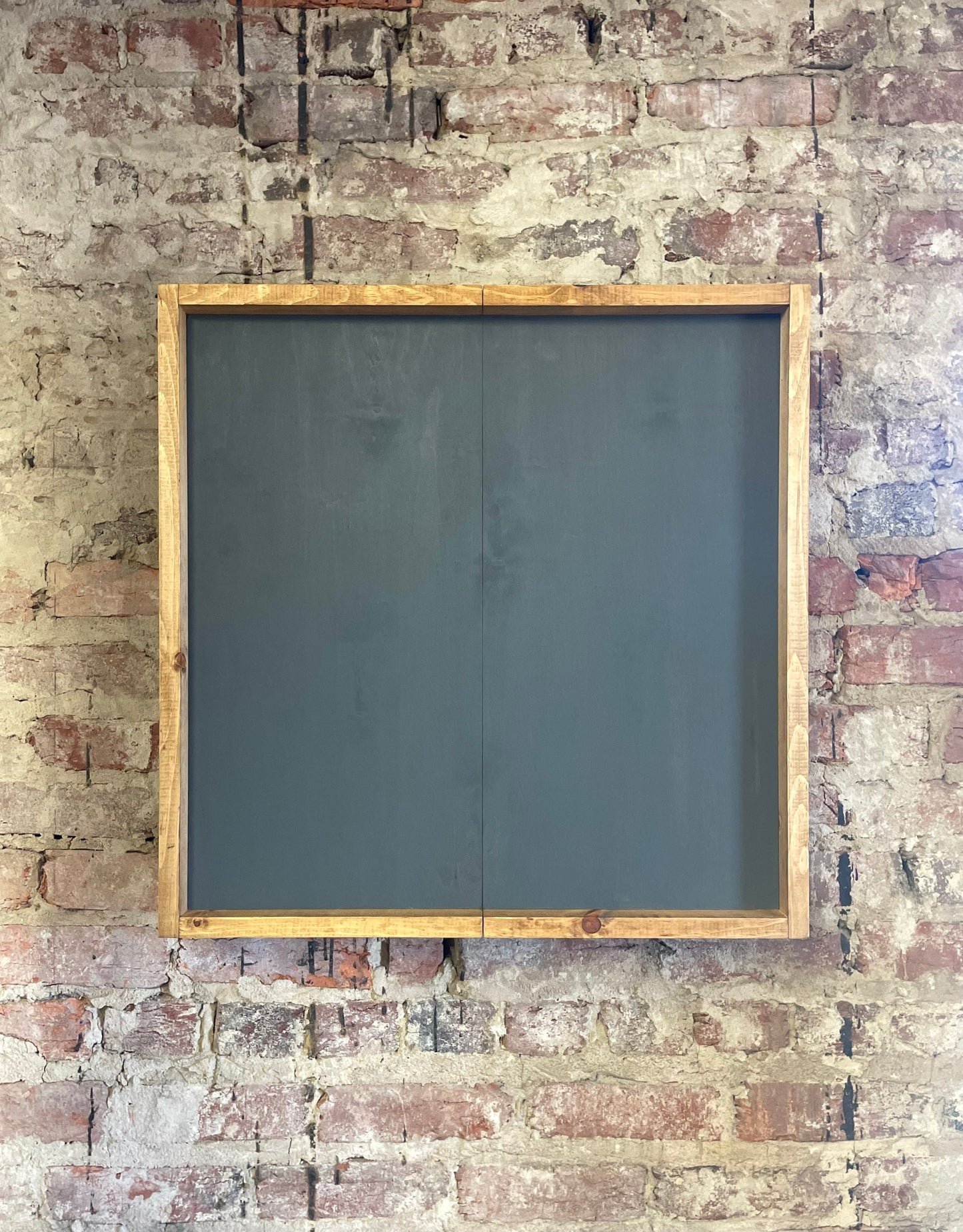 Rustic Dartboard Cabinet - Rustic Carbon Gray- No Front Design 24”x24” - Rustic Cabinet - Game Room / Man Cave Art - Wall Decor - Cabinet