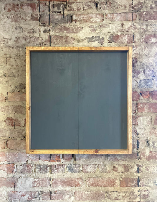 Rustic Dartboard Cabinet - Rustic Carbon Gray- No Front Design 24”x24” - Rustic Cabinet - Game Room / Man Cave Art - Wall Decor - Cabinet