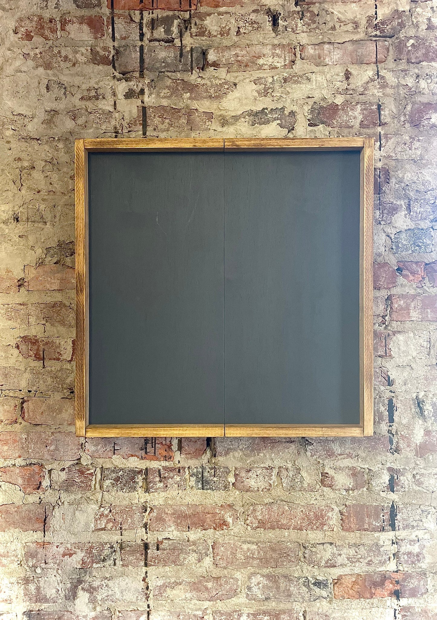 Rustic Dartboard Cabinet - Rustic Carbon Gray- No Front Design 24”x24” - Rustic Cabinet - Game Room / Man Cave Art - Wall Decor - Cabinet