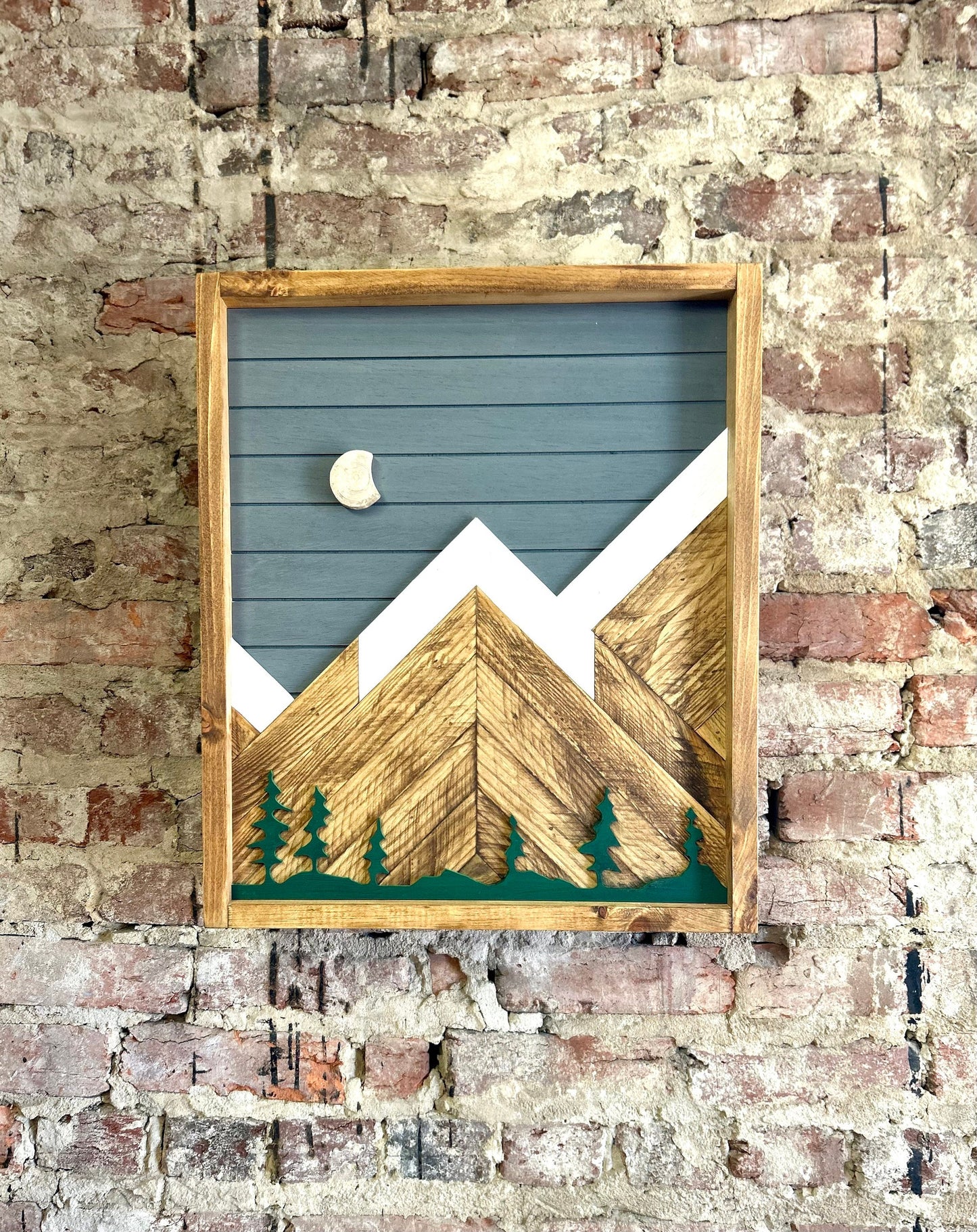 Rustic Cabinet 17”x20”or24”x18”- (Single Door) Gray w/ Trees Mountain Art-Bathroom Cabinet-Medicine Cabinet-Liquor Cabinet - Rustic Cabinet