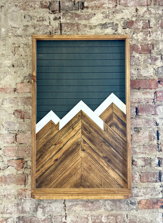 Rustic Electrical Panel Cover - Carbon Gray Mountain Art Design- Custom Sizes Available -Breaker Box Panel Cover - Wall Decor - Modern art