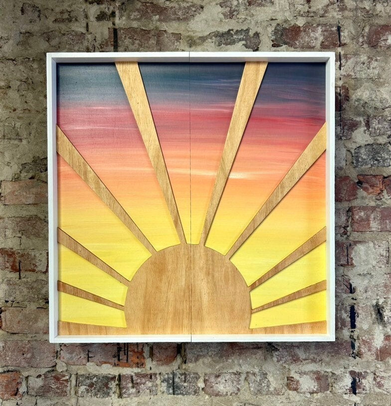 Outdoor Rustic Dartboard Cabinet - Rustic Sun Art  24”x24” - Sun Artwork - Rustic Cabinet - Game Room / Man Cave Art - Wall Decor - Cabinet