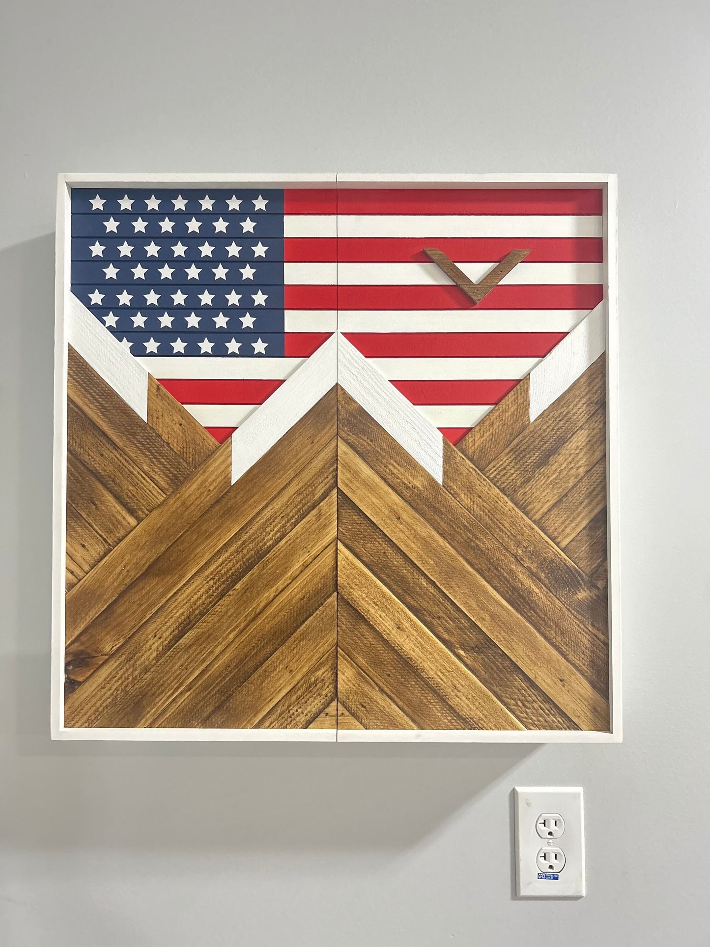 Rustic OUTDOOR Dartboard Cabinet 24”x24” - Rustic USA FLAG- American flag - Design- Rustic Cabinet - Gameroom Art - Wall Decor - Rustic art