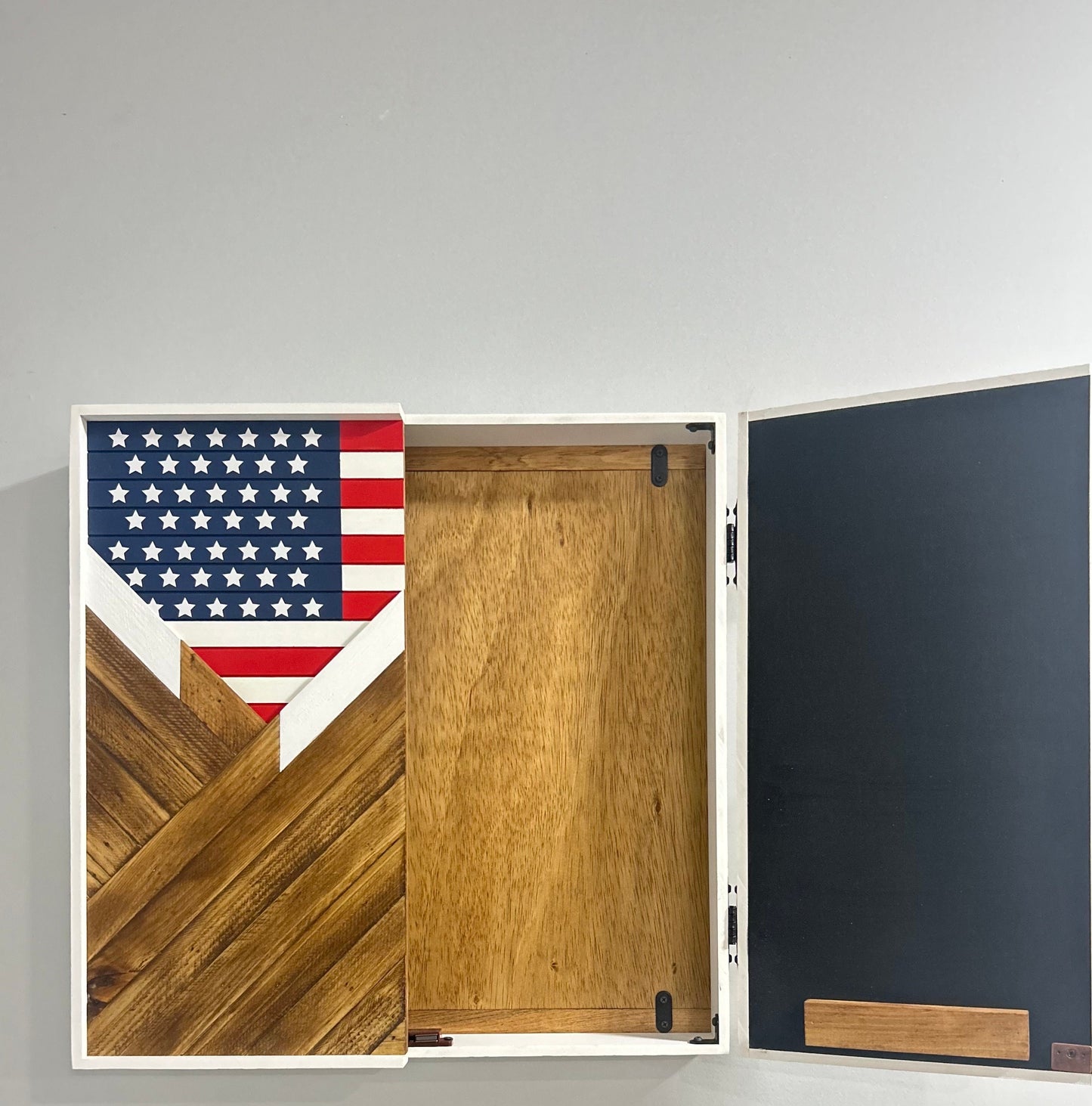 Rustic OUTDOOR Dartboard Cabinet 24”x24” - Rustic USA FLAG- American flag - Design- Rustic Cabinet - Gameroom Art - Wall Decor - Rustic art