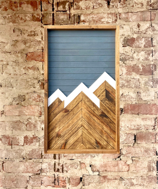 Rustic Electrical Panel Cover - Weathered Gray Mountain Art Design-Custom Sizes Available -Breaker Box Panel Cover - Wall Decor - Modern art