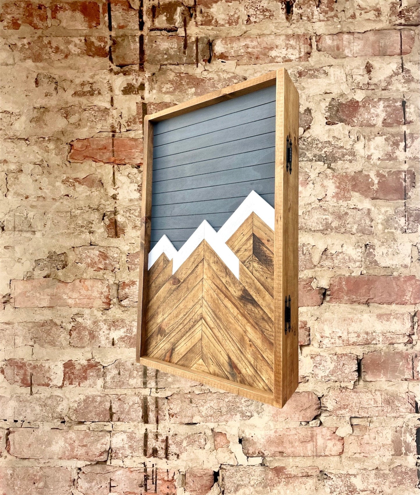 Rustic Electrical Panel Cover - Weathered Gray Mountain Art Design-Custom Sizes Available -Breaker Box Panel Cover - Wall Decor - Modern art