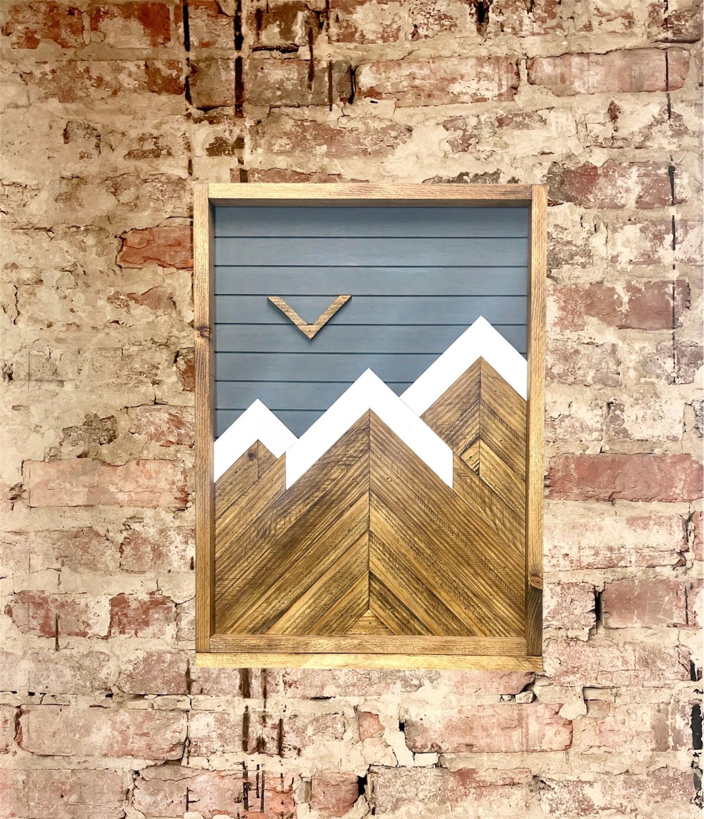 Rustic Electrical Panel Cover - Weathered Gray Mountain Art Design-Custom Sizes Available -Breaker Box Panel Cover - Wall Decor - Modern art