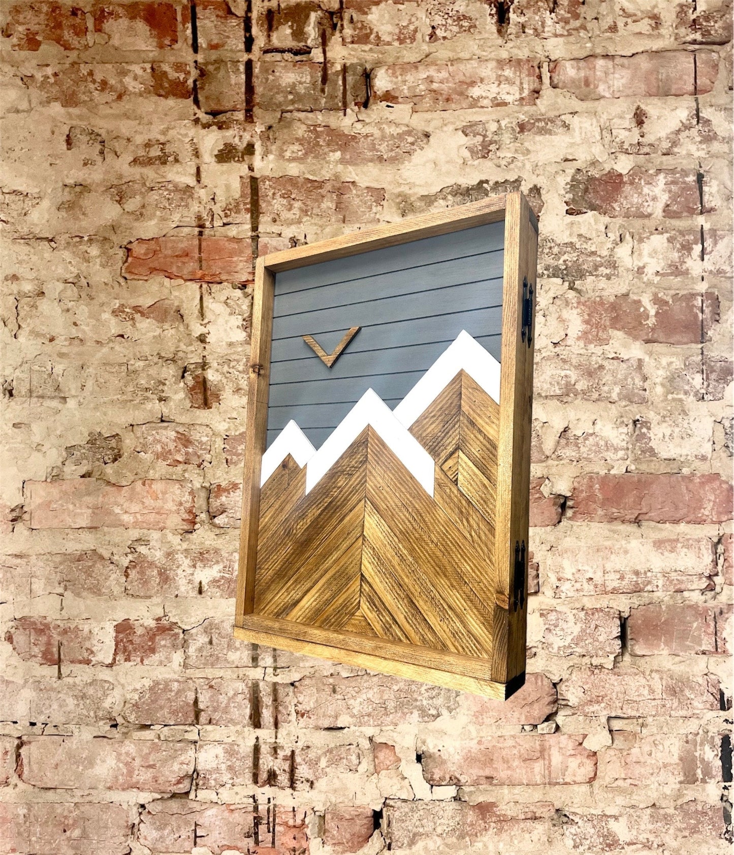 Rustic Electrical Panel Cover - Weathered Gray Mountain Art Design-Custom Sizes Available -Breaker Box Panel Cover - Wall Decor - Modern art