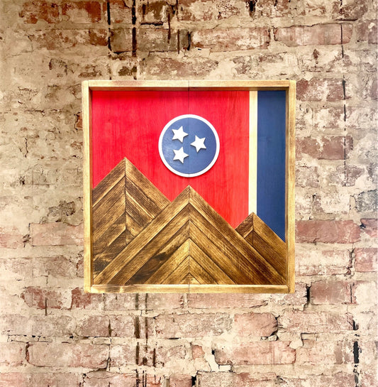 Rustic Dartboard Cabinet - Rustic Tennessee Flag - Rustic Cabinet - 24”x24” - Game Room / Man Cave Art - Wall Decor