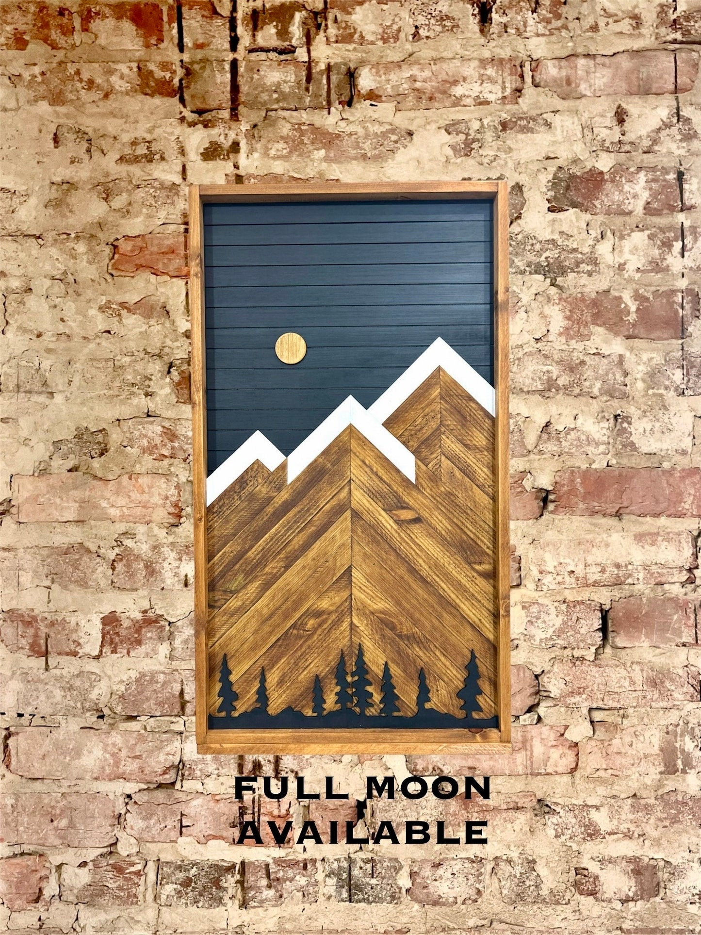 Rustic Electrical Panel Cover - Black Mountain with trees - Custom Sizes Available -Breaker Box Panel Cover - Wall Decor - Modern art