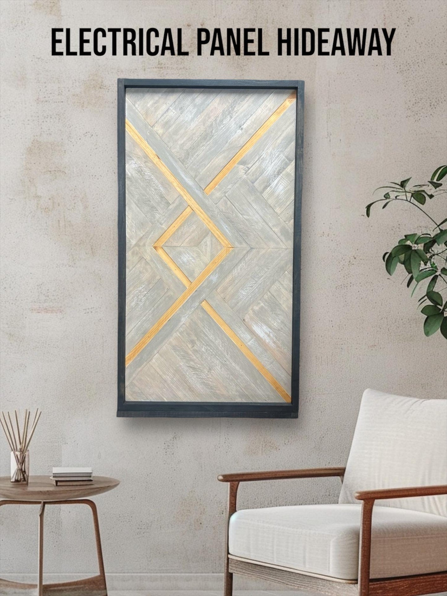 Rustic Electrical Panel Cover - Rustic Boho Art Design- Custom Sizes Available -Breaker Box Panel Cover - Wall Decor - Modern art