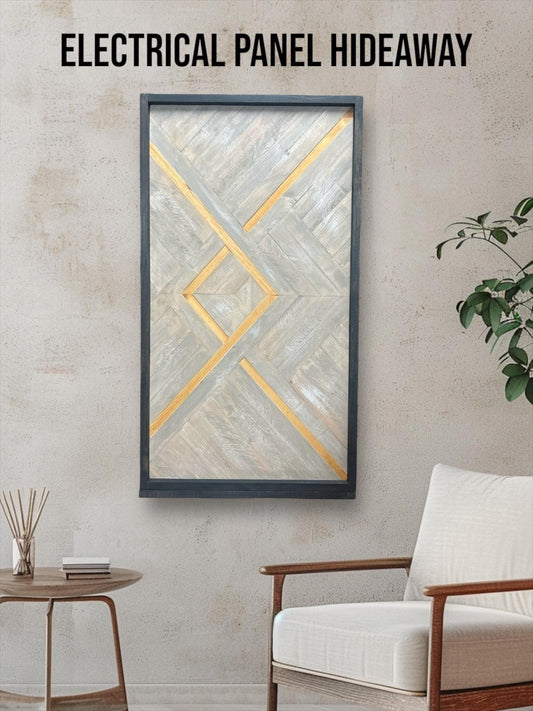 Rustic Electrical Panel Cover - Rustic Boho Art Design- Custom Sizes Available -Breaker Box Panel Cover - Wall Decor - Modern art