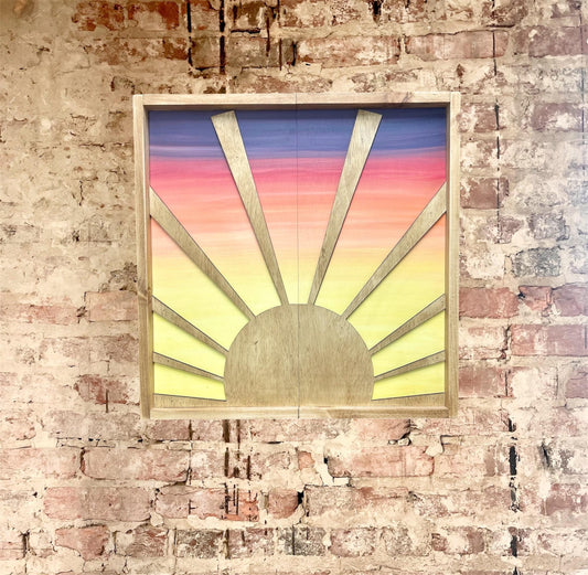 Rustic Art Cabinet - Rustic Sun Art  24”x24” - Sun Artwork - Rustic Cabinet - Liquor Cabinet- Bathroom cabinet  - Home Decor - Cabinet