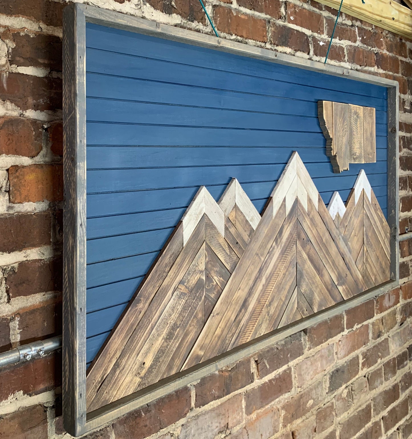 Rustic State Design Wood Mountain Art - Mountain Wood Wall Decor - Rustic Decor - Rustic Artwork - Rustic Mountain Wall Art