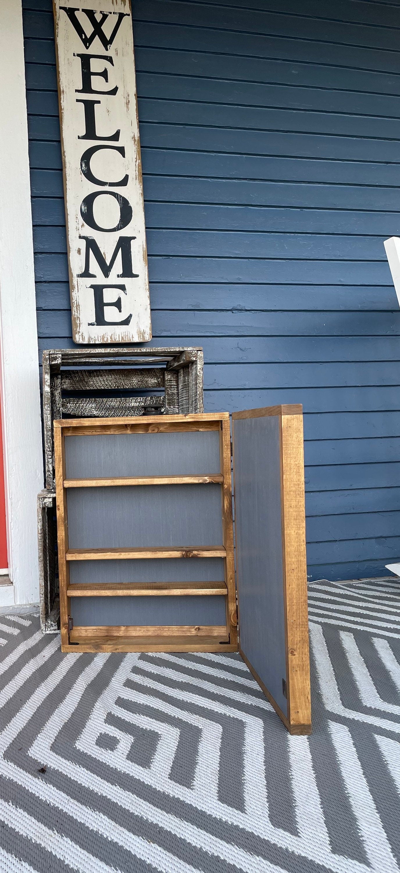 Rustic Mountain Cabinet 17”x20”or24”x18”- (Single Door) Gray Mountain Art-Bathroom Cabinet-Medicine Cabinet-Liquor Cabinet - Rustic Cabinet